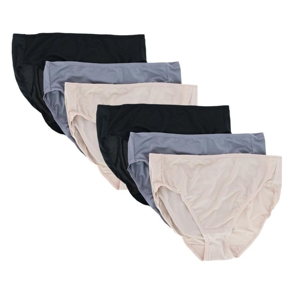 Fruit of the Loom Women's Microfiber Hi-Cut Panties Assorted (6 Pack)